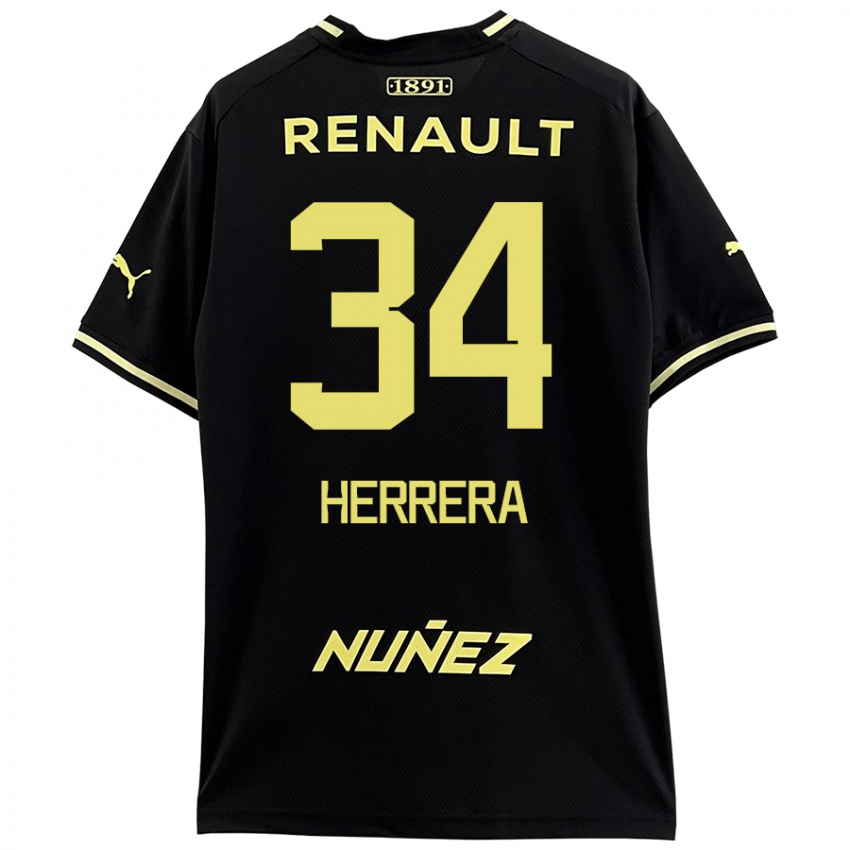 Kinder Nahuel Herrera #34 Schwarz Gelb Auswärtstrikot Trikot 2024/25 T-Shirt Schweiz