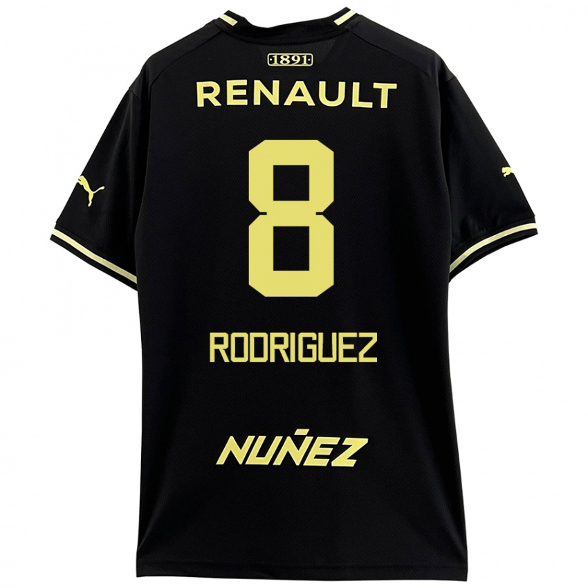 Kinder Sebastián Rodríguez #8 Schwarz Gelb Auswärtstrikot Trikot 2024/25 T-Shirt Schweiz