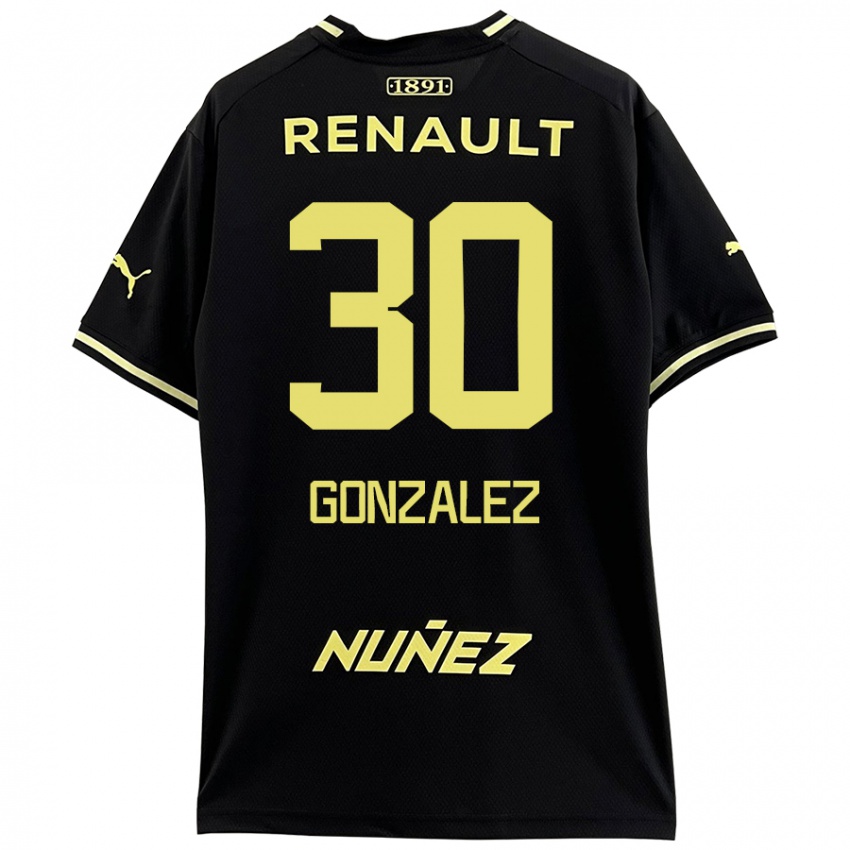 Kinder Ángel González #30 Schwarz Gelb Auswärtstrikot Trikot 2024/25 T-Shirt Schweiz