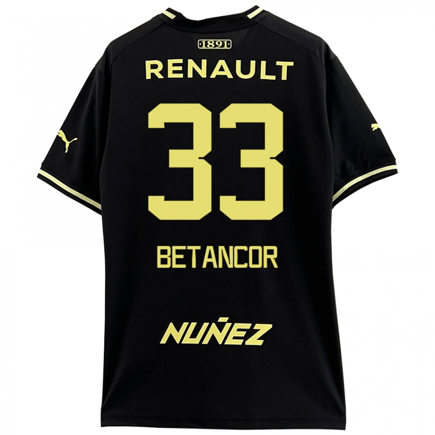 Kinder Bruno Betancor #33 Schwarz Gelb Auswärtstrikot Trikot 2024/25 T-Shirt Schweiz