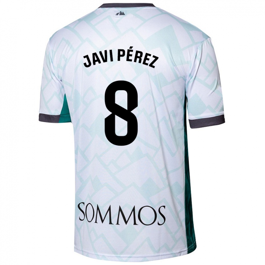 Kinder Javi Pérez #8 Weiß Grün Auswärtstrikot Trikot 2024/25 T-Shirt Schweiz