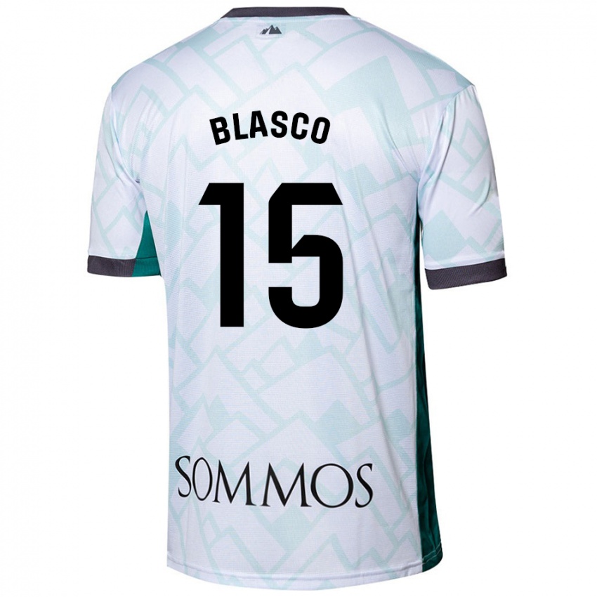 Kinder Jérémy Blasco #15 Weiß Grün Auswärtstrikot Trikot 2024/25 T-Shirt Schweiz