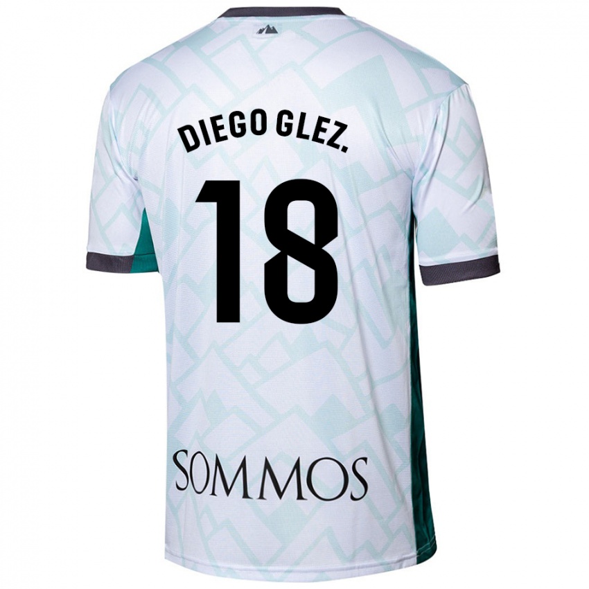 Kinder Diego González #18 Weiß Grün Auswärtstrikot Trikot 2024/25 T-Shirt Schweiz