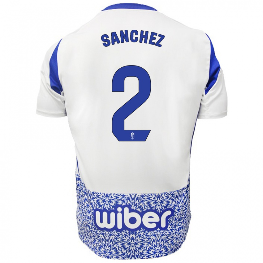 Kinder Rubén Sánchez #2 Weiß Blau Auswärtstrikot Trikot 2024/25 T-Shirt Schweiz