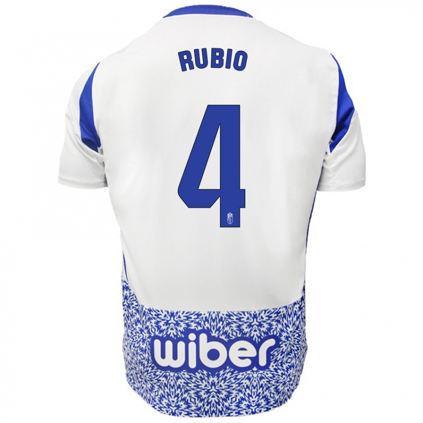 Kinder Miguel Rubio #4 Weiß Blau Auswärtstrikot Trikot 2024/25 T-Shirt Schweiz