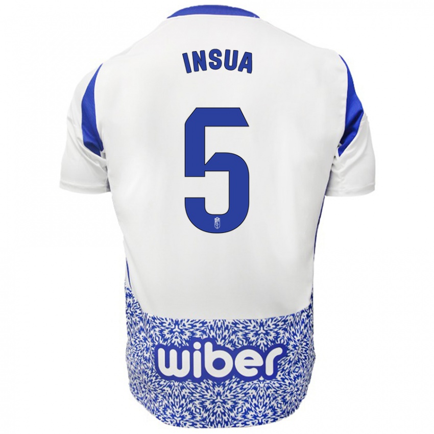 Kinder Pablo Insua #5 Weiß Blau Auswärtstrikot Trikot 2024/25 T-Shirt Schweiz