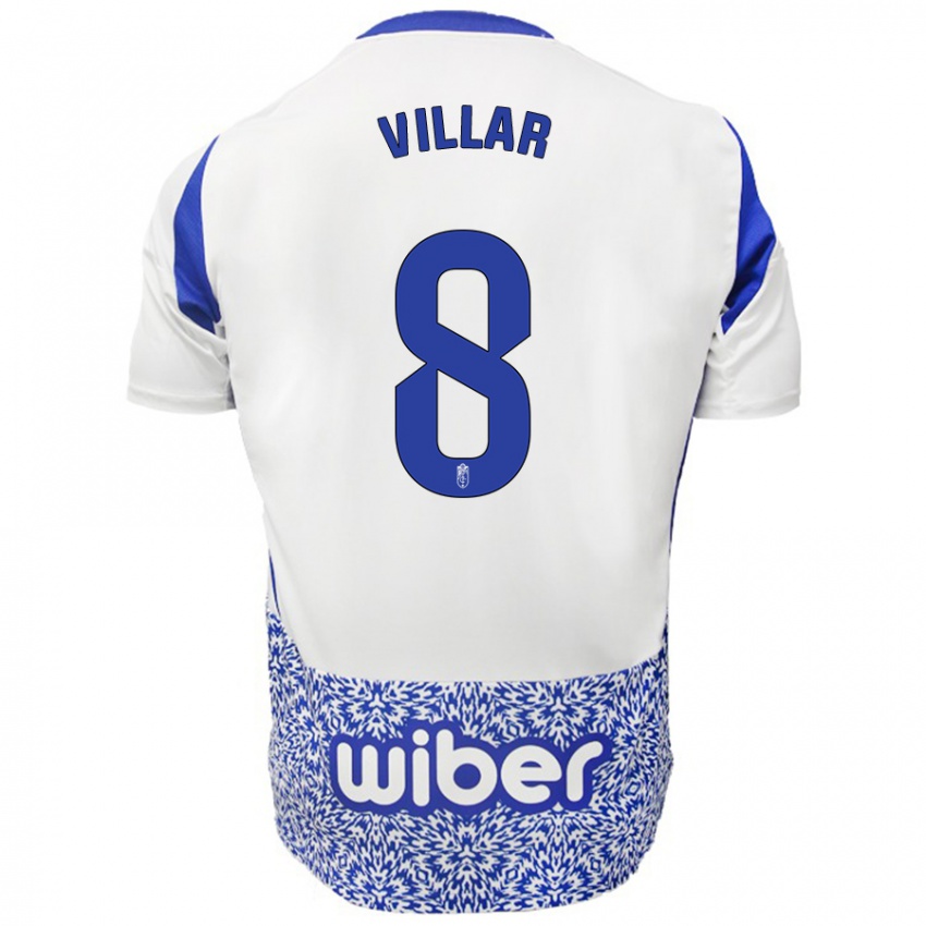 Kinder Gonzalo Villar #8 Weiß Blau Auswärtstrikot Trikot 2024/25 T-Shirt Schweiz