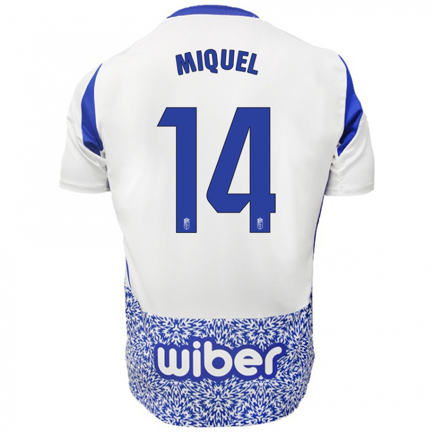 Kinder Ignasi Miquel #14 Weiß Blau Auswärtstrikot Trikot 2024/25 T-Shirt Schweiz