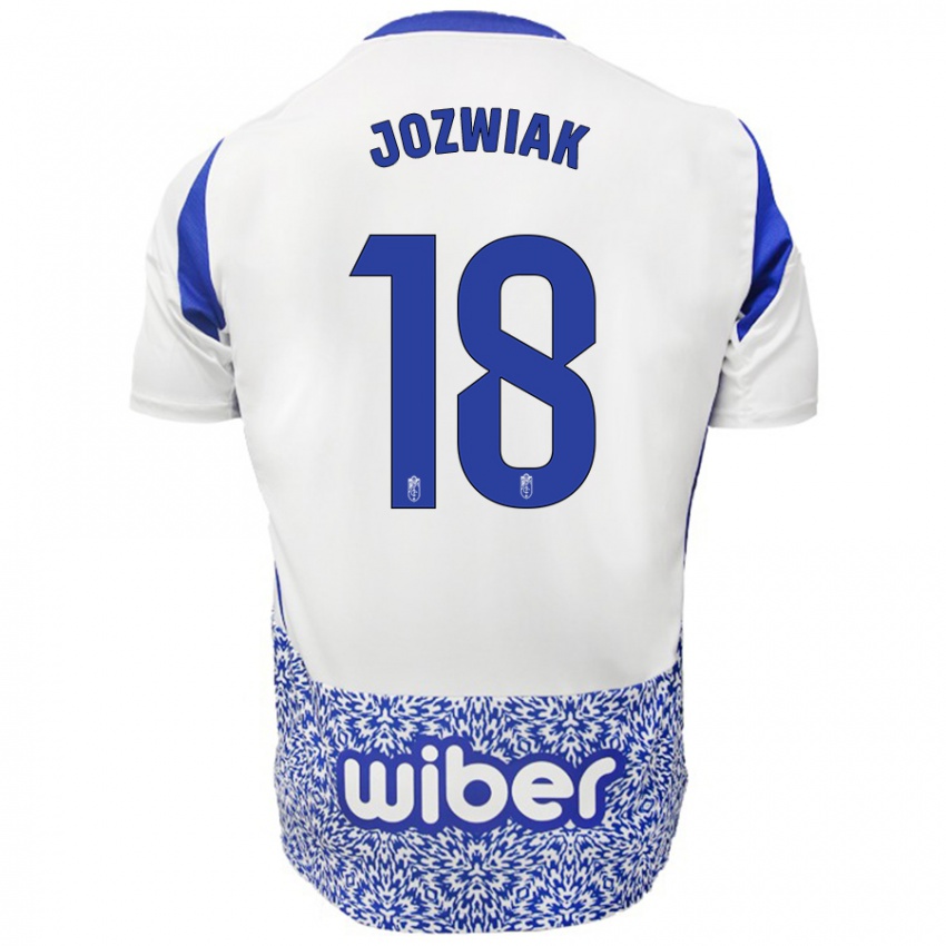 Kinder Kamil Józwiak #18 Weiß Blau Auswärtstrikot Trikot 2024/25 T-Shirt Schweiz