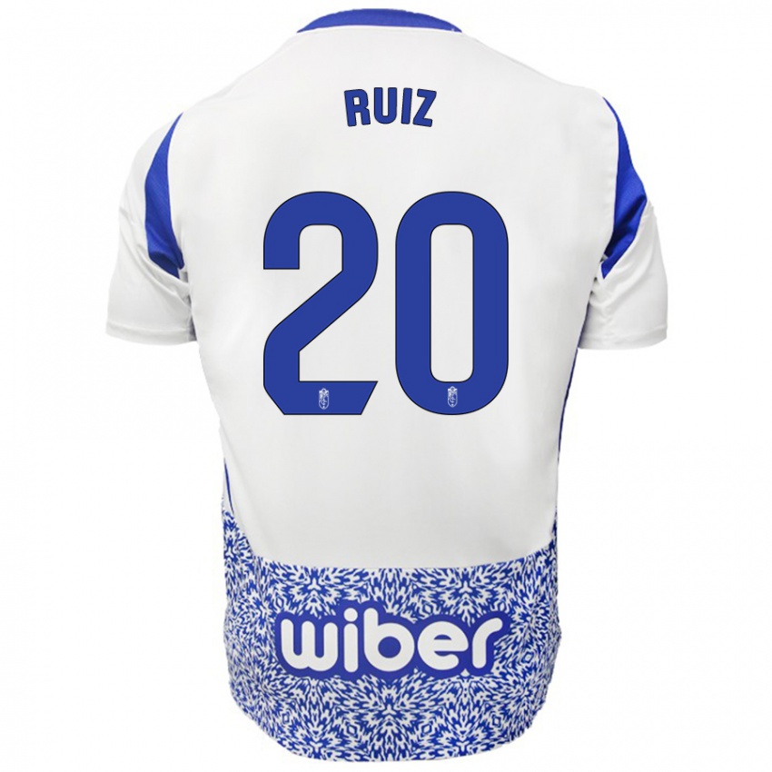 Kinder Sergio Ruiz #20 Weiß Blau Auswärtstrikot Trikot 2024/25 T-Shirt Schweiz