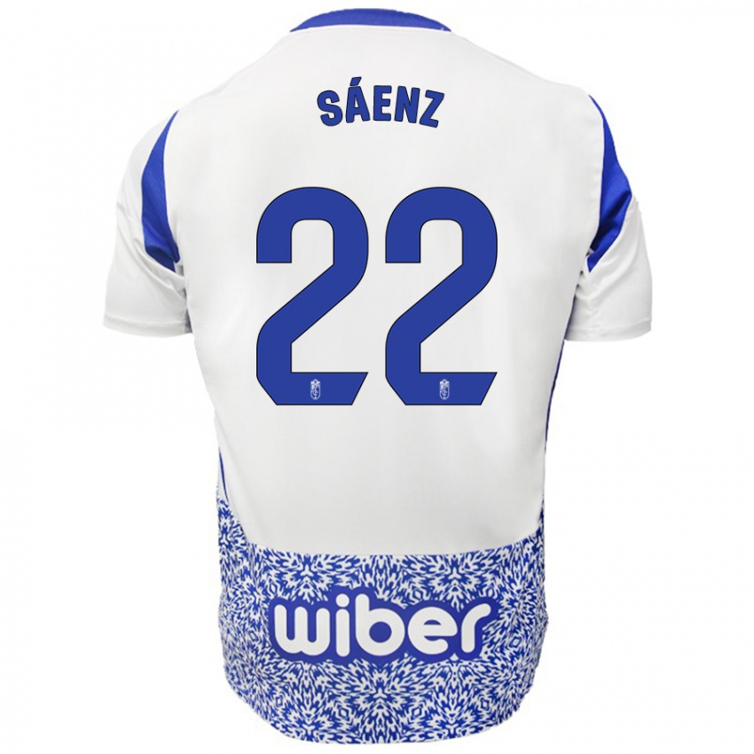 Kinder Pablo Sáenz #22 Weiß Blau Auswärtstrikot Trikot 2024/25 T-Shirt Schweiz