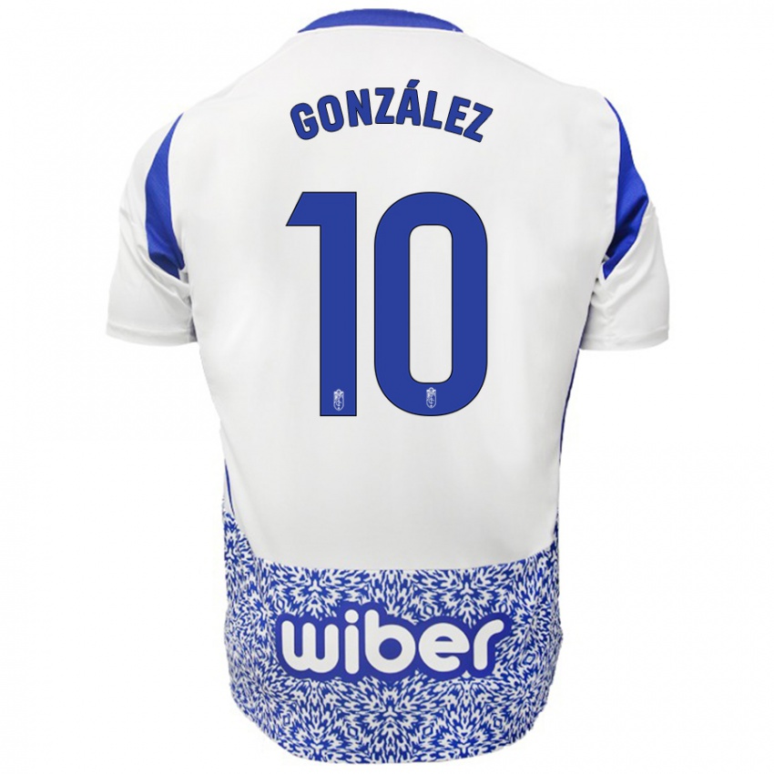 Kinder Mario González #10 Weiß Blau Auswärtstrikot Trikot 2024/25 T-Shirt Schweiz