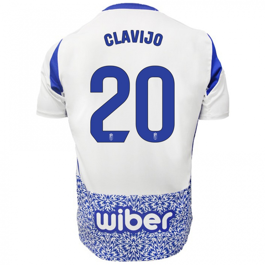 Kinder Dani Clavijo #20 Weiß Blau Auswärtstrikot Trikot 2024/25 T-Shirt Schweiz