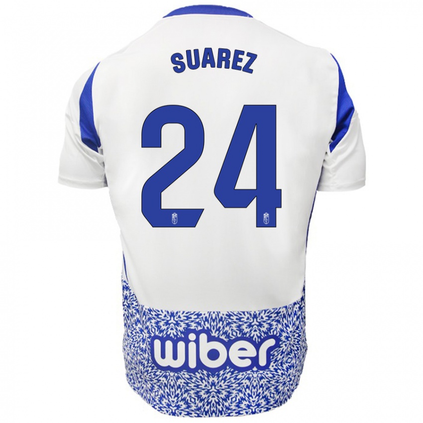 Kinder Carlota Suárez #24 Weiß Blau Auswärtstrikot Trikot 2024/25 T-Shirt Schweiz