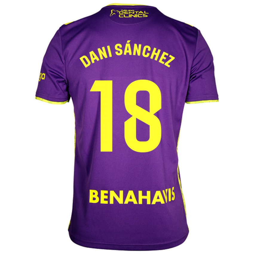 Kinder Dani Sánchez #18 Lila Gelb Auswärtstrikot Trikot 2024/25 T-Shirt Schweiz