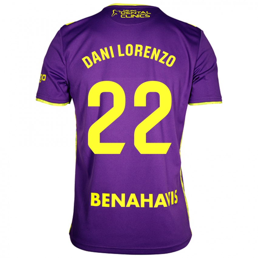 Enfant Maillot Dani Lorenzo #22 Violet Jaune Tenues Extérieur 2024/25 T-Shirt Suisse