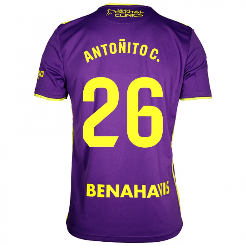 Enfant Maillot Antonio Cordero #26 Violet Jaune Tenues Extérieur 2024/25 T-Shirt Suisse