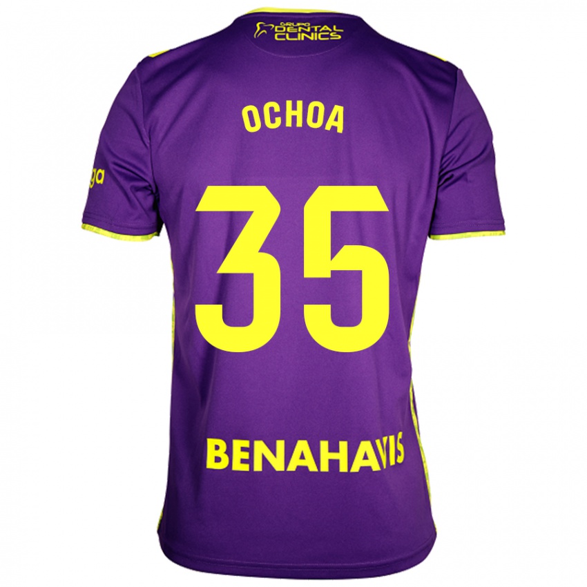 Kinder Aarón Ochoa #35 Lila Gelb Auswärtstrikot Trikot 2024/25 T-Shirt Schweiz