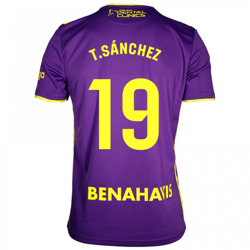 Kinder Toni Sánchez #19 Lila Gelb Auswärtstrikot Trikot 2024/25 T-Shirt Schweiz