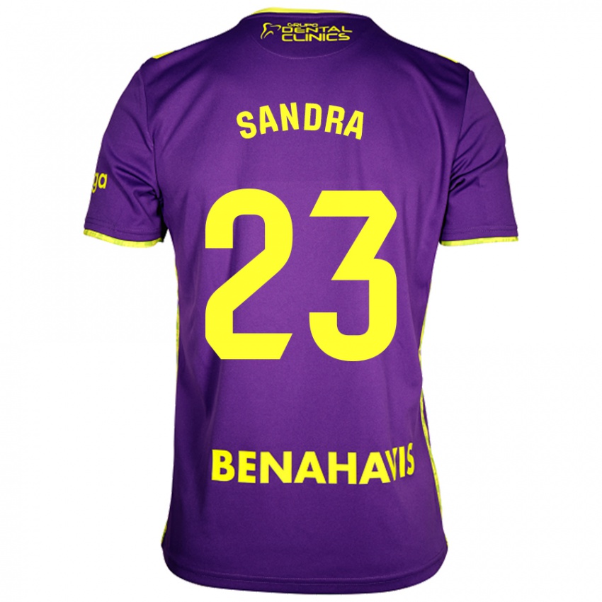 Enfant Maillot Sandra #23 Violet Jaune Tenues Extérieur 2024/25 T-Shirt Suisse