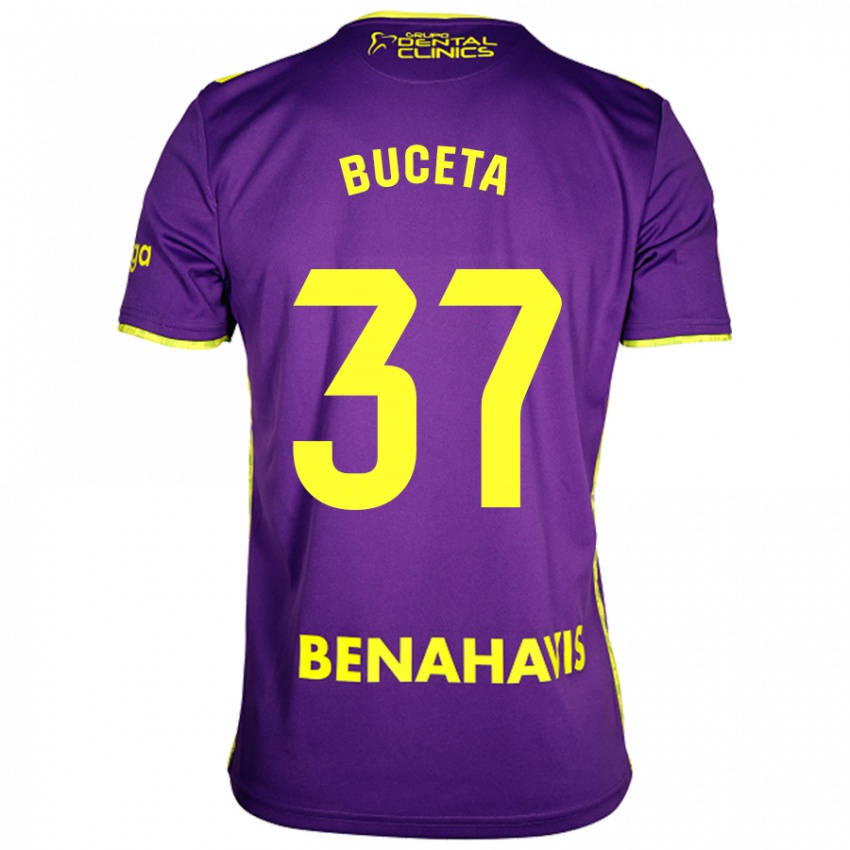 Kinder Ana Buceta #37 Lila Gelb Auswärtstrikot Trikot 2024/25 T-Shirt Schweiz