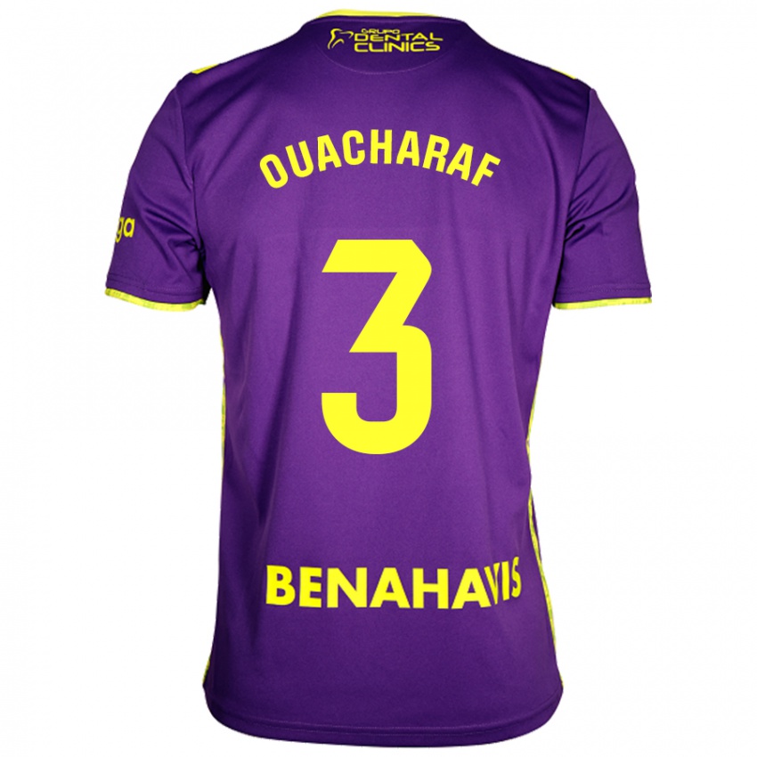 Enfant Maillot Bilal Ouacharaf #3 Violet Jaune Tenues Extérieur 2024/25 T-Shirt Suisse