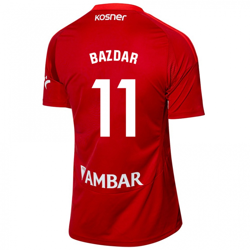 Enfant Maillot Samed Bazdar #11 Blanc Bleu Tenues Extérieur 2024/25 T-Shirt Suisse