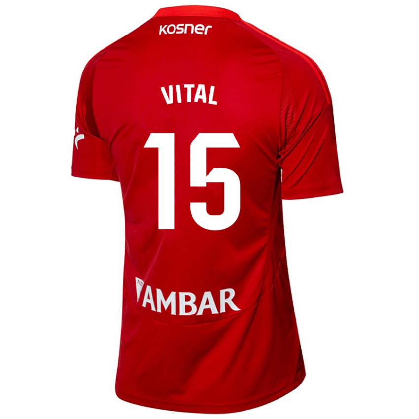 Enfant Maillot Bernardo Vital #15 Blanc Bleu Tenues Extérieur 2024/25 T-Shirt Suisse