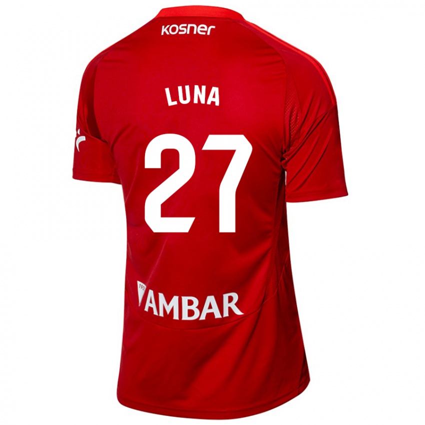 Enfant Maillot Marcos Luna #27 Blanc Bleu Tenues Extérieur 2024/25 T-Shirt Suisse