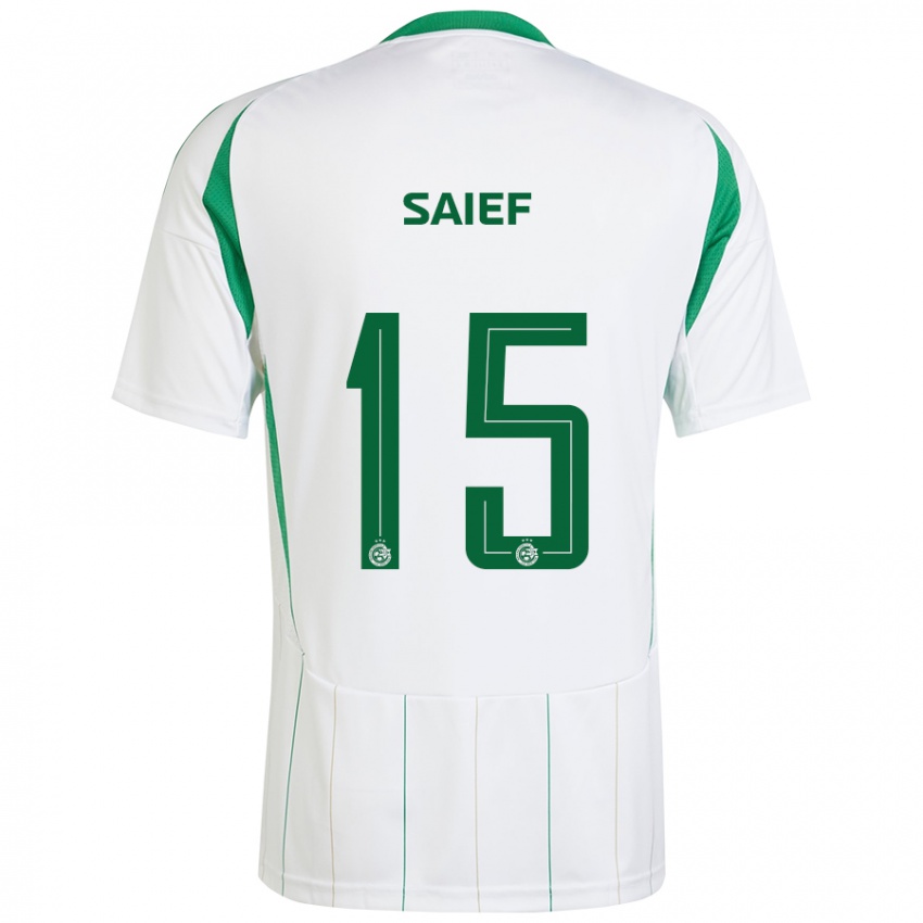 Kinder Kenny Saief #15 Weiß Grün Auswärtstrikot Trikot 2024/25 T-Shirt Schweiz