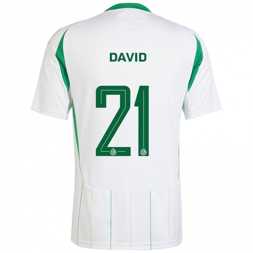 Kinder Dean David #21 Weiß Grün Auswärtstrikot Trikot 2024/25 T-Shirt Schweiz