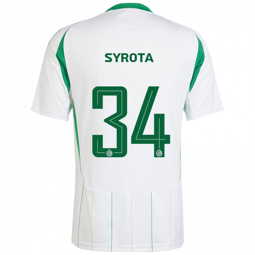 Kinder Oleksandr Syrota #34 Weiß Grün Auswärtstrikot Trikot 2024/25 T-Shirt Schweiz