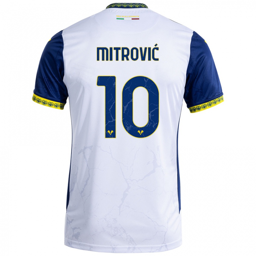 Kinder Stefan Mitrović #10 Weiß Blau Auswärtstrikot Trikot 2024/25 T-Shirt Schweiz