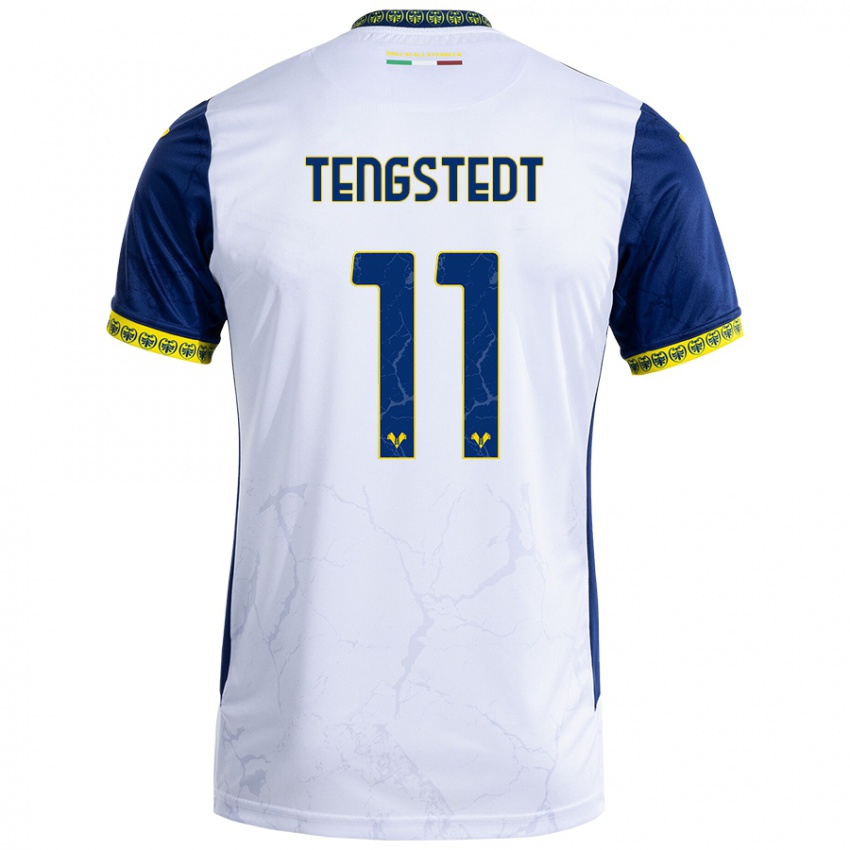 Kinder Casper Tengstedt #11 Weiß Blau Auswärtstrikot Trikot 2024/25 T-Shirt Schweiz