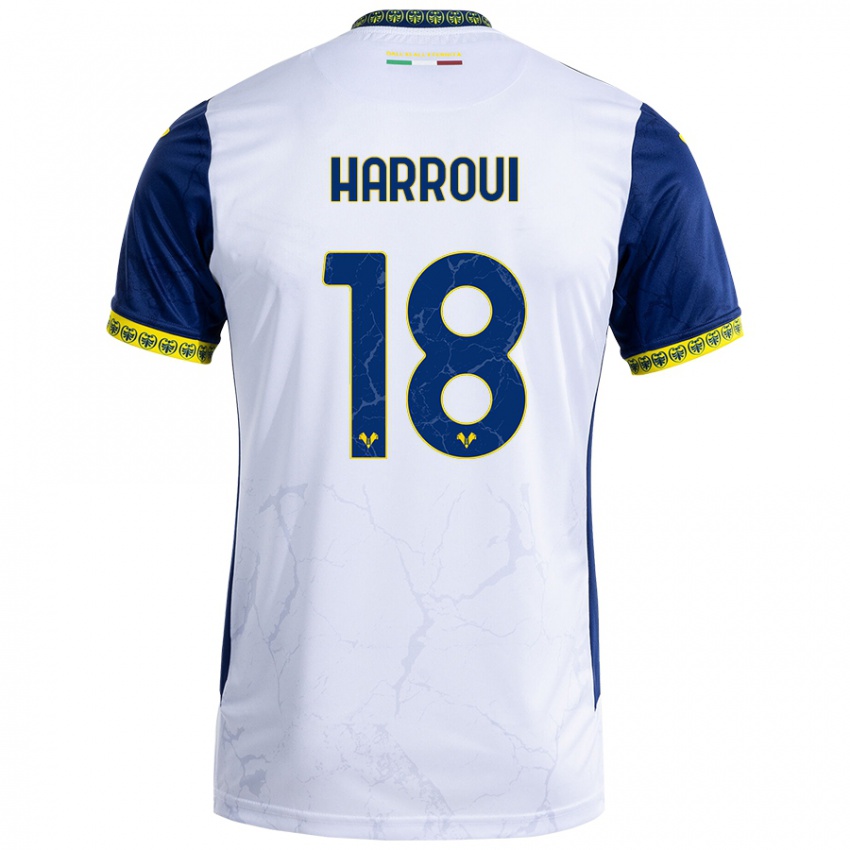 Kinder Abdou Harroui #18 Weiß Blau Auswärtstrikot Trikot 2024/25 T-Shirt Schweiz