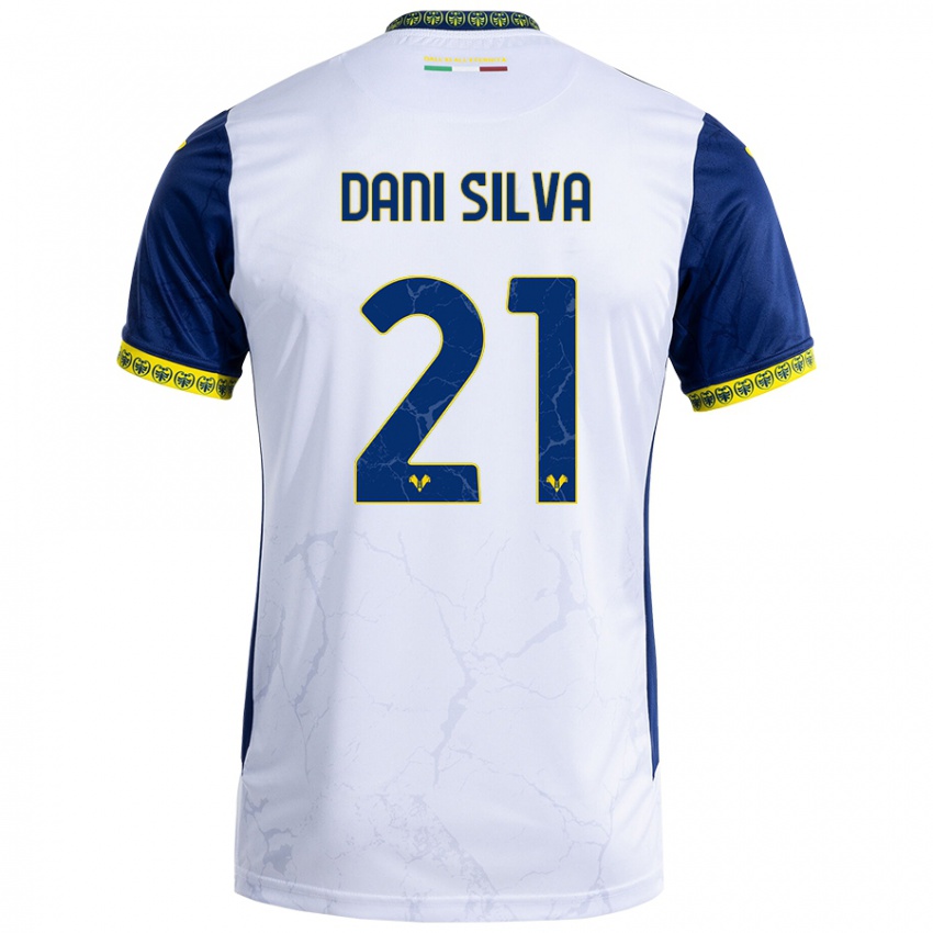 Kinder Dani Silva #21 Weiß Blau Auswärtstrikot Trikot 2024/25 T-Shirt Schweiz