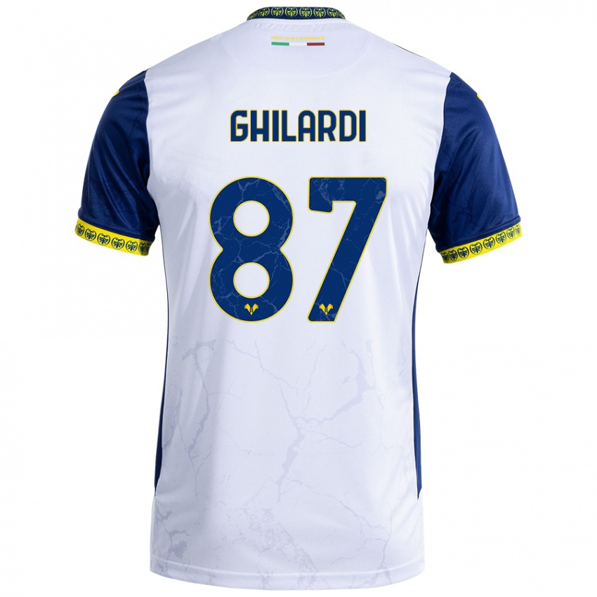 Kinder Daniele Ghilardi #87 Weiß Blau Auswärtstrikot Trikot 2024/25 T-Shirt Schweiz