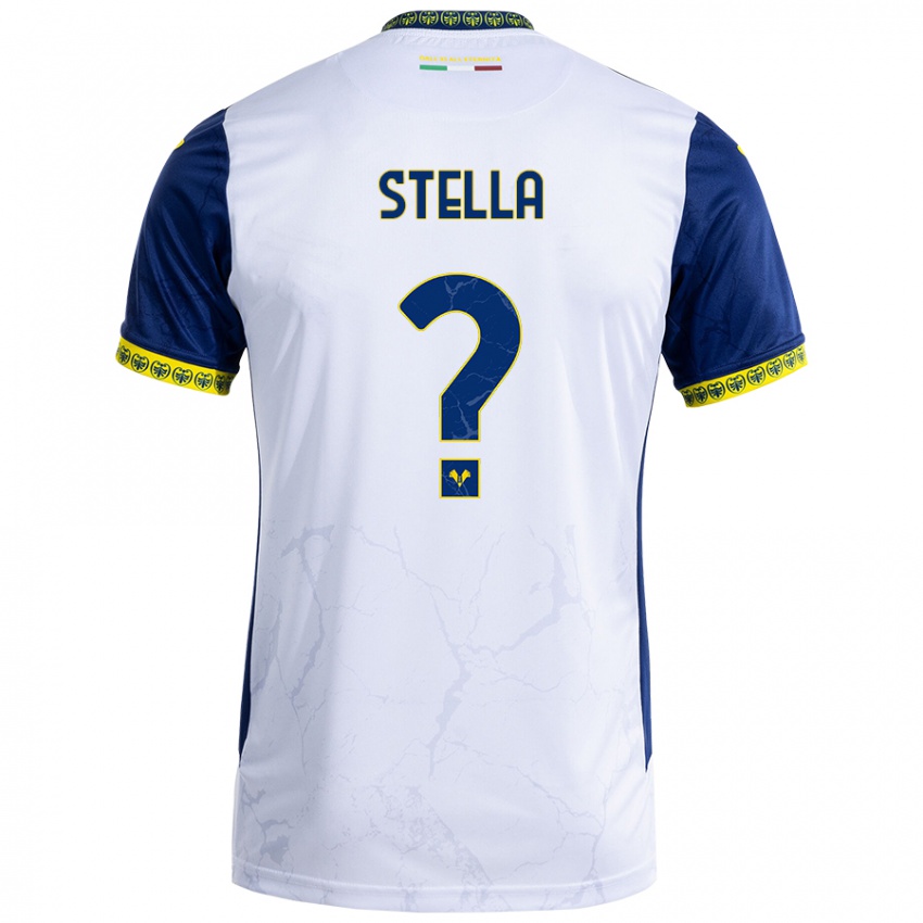 Kinder Kevin Stella #0 Weiß Blau Auswärtstrikot Trikot 2024/25 T-Shirt Schweiz