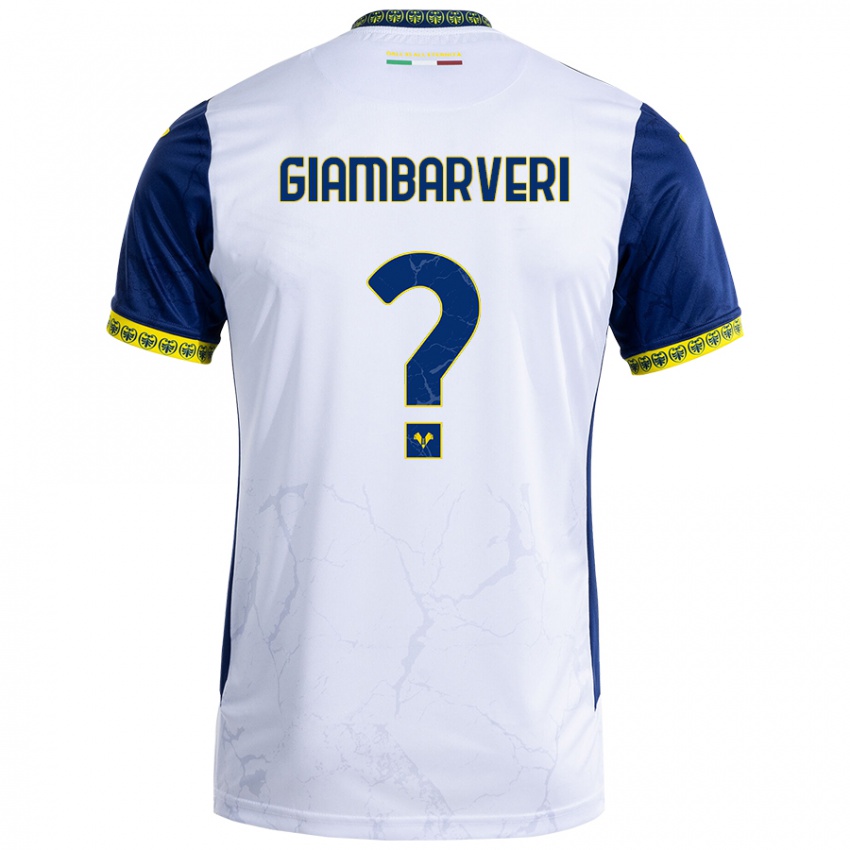 Kinder Mattia Giambarveri #0 Weiß Blau Auswärtstrikot Trikot 2024/25 T-Shirt Schweiz