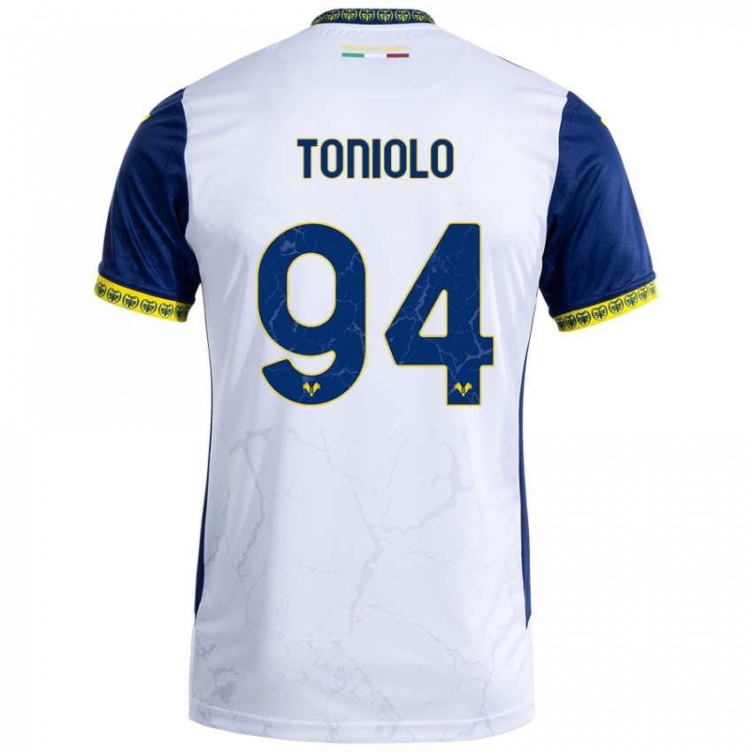 Kinder Giacomo Toniolo #94 Weiß Blau Auswärtstrikot Trikot 2024/25 T-Shirt Schweiz