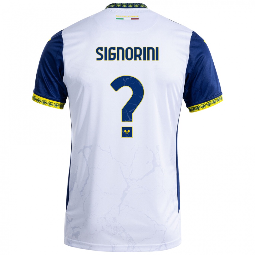 Kinder Simone Signorini #0 Weiß Blau Auswärtstrikot Trikot 2024/25 T-Shirt Schweiz