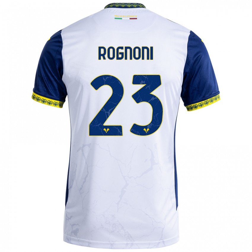 Kinder Alessia Rognoni #23 Weiß Blau Auswärtstrikot Trikot 2024/25 T-Shirt Schweiz