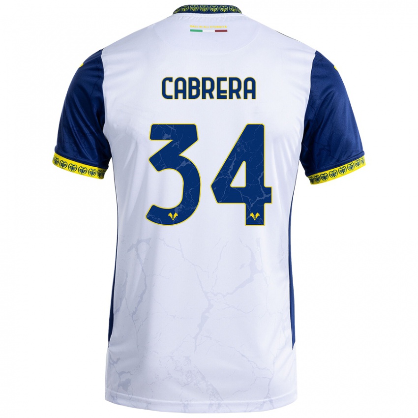 Kinder Ilena Cabrera #34 Weiß Blau Auswärtstrikot Trikot 2024/25 T-Shirt Schweiz