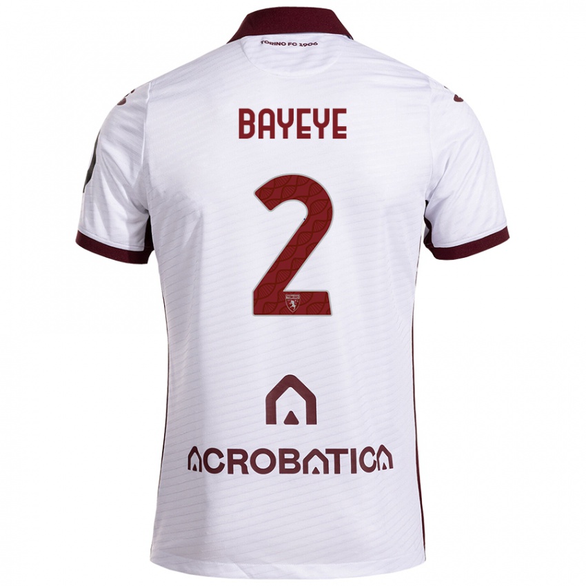 Enfant Maillot Brian Bayeye #2 Blanc Marron Tenues Extérieur 2024/25 T-Shirt Suisse