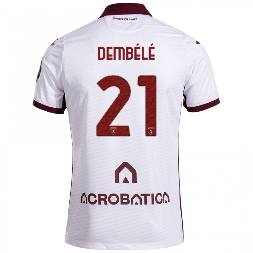 Enfant Maillot Ali Dembélé #21 Blanc Marron Tenues Extérieur 2024/25 T-Shirt Suisse