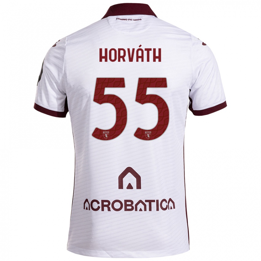 Enfant Maillot Krisztofer Horváth #55 Blanc Marron Tenues Extérieur 2024/25 T-Shirt Suisse