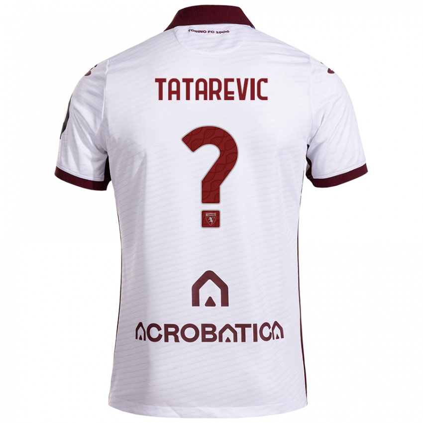 Enfant Maillot Dino Tatarevic #0 Blanc Marron Tenues Extérieur 2024/25 T-Shirt Suisse