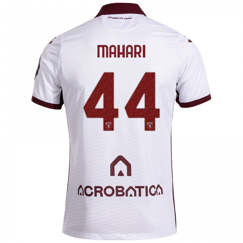 Enfant Maillot Efdon Mahari #44 Blanc Marron Tenues Extérieur 2024/25 T-Shirt Suisse