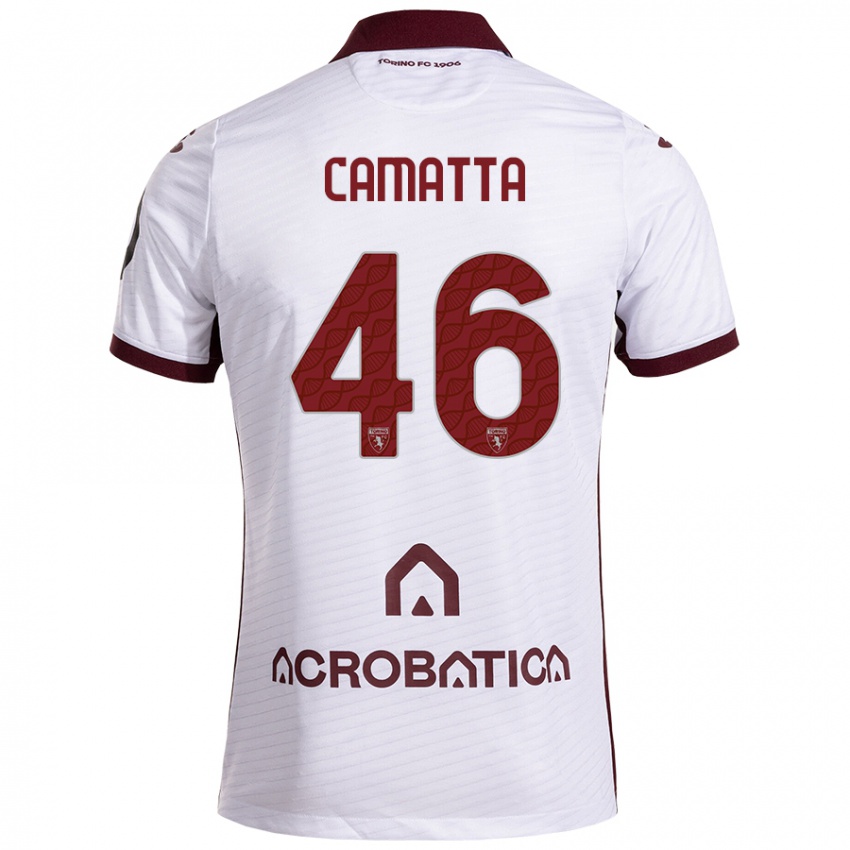 Enfant Maillot Alessandro Camatta #46 Blanc Marron Tenues Extérieur 2024/25 T-Shirt Suisse