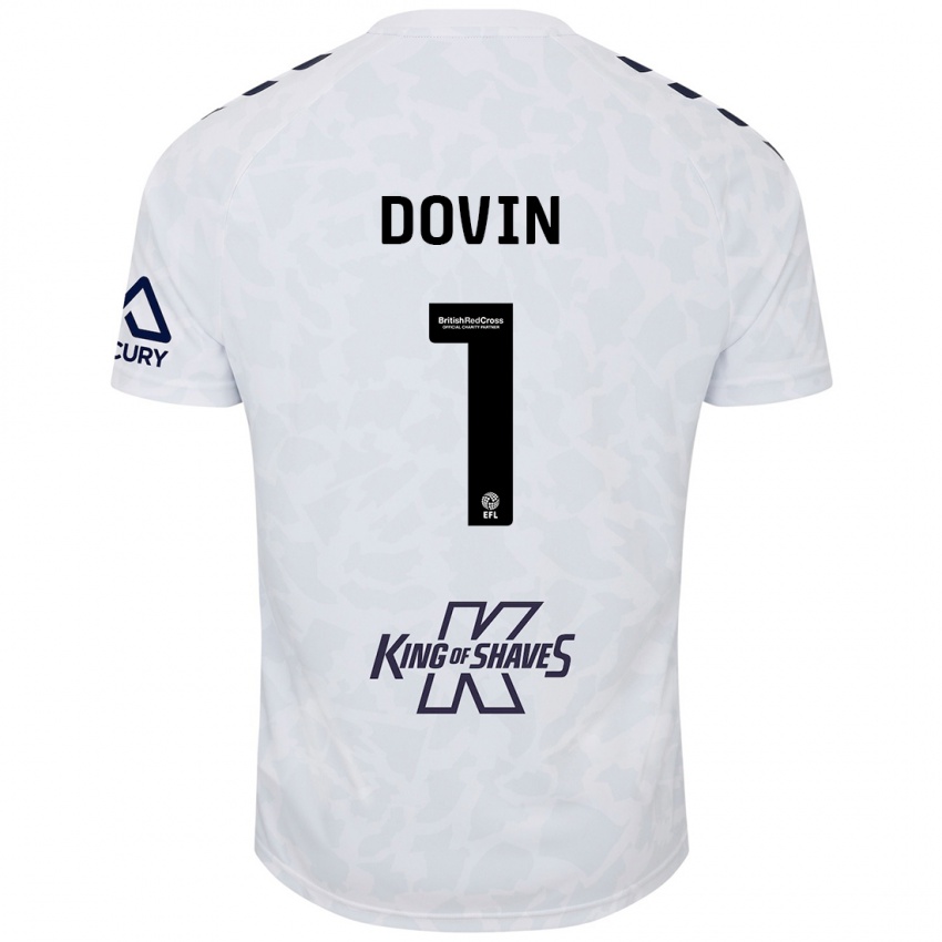 Enfant Maillot Oliver Dovin #1 Blanc Tenues Extérieur 2024/25 T-Shirt Suisse